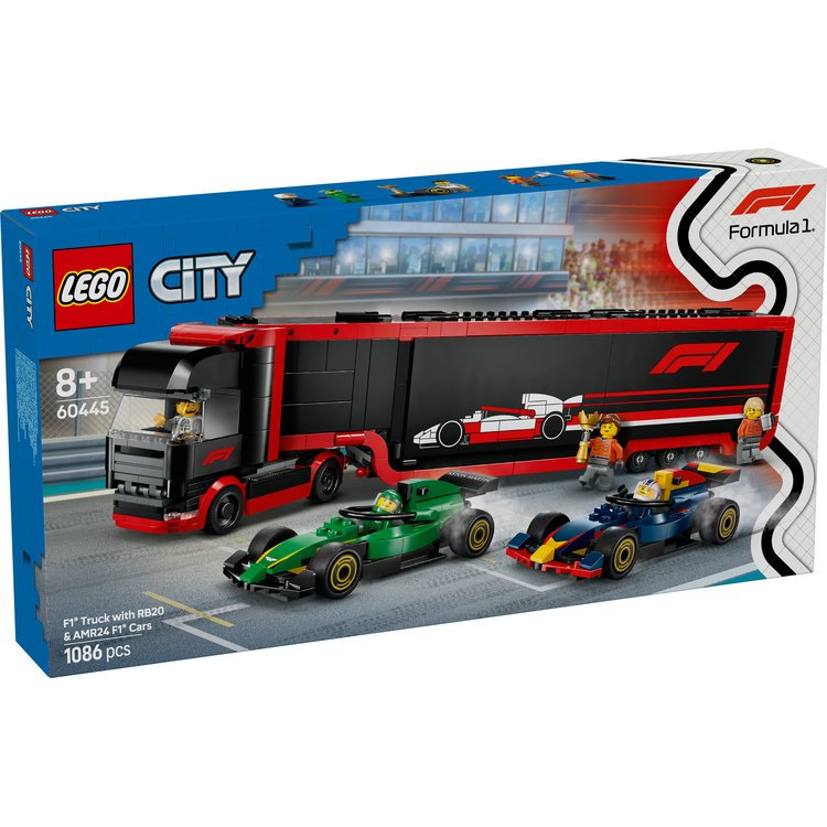 F1® TRUCK WITH RB20 & AMR24 F1® CARS
